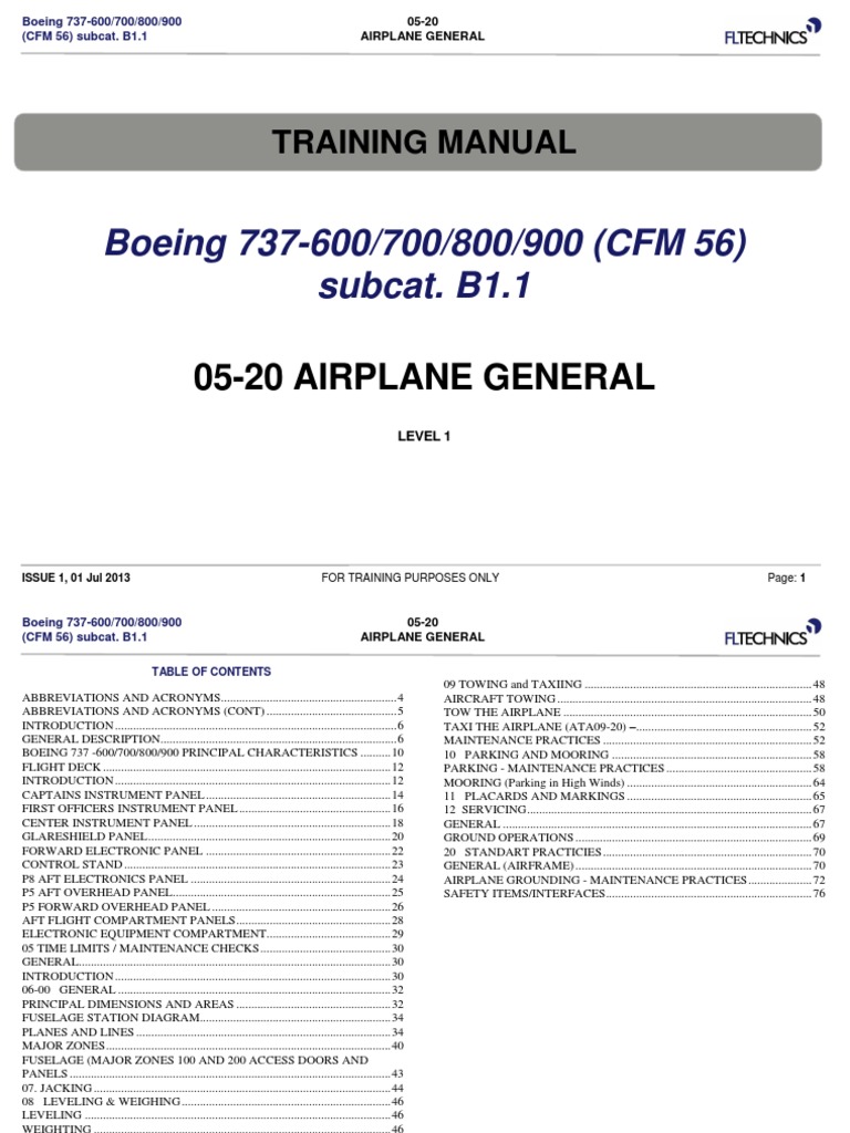 Boeing 737 Standard Operating Procedures B1.1 Boeing 737-600 - 700 - 800 - 900 (CFM 56) 05-20 Airplane General | PDF  | Airplane | Landing Gear