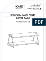 Coffee Table Braxton / Ellery / Holt: Model # Axcbxt - 01