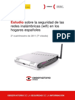 Estudio sobre la seguridad de las redes inalámbricas (wifi) en los hogares españoles 2º cuatrimestre de 2011 (7ª oleada)