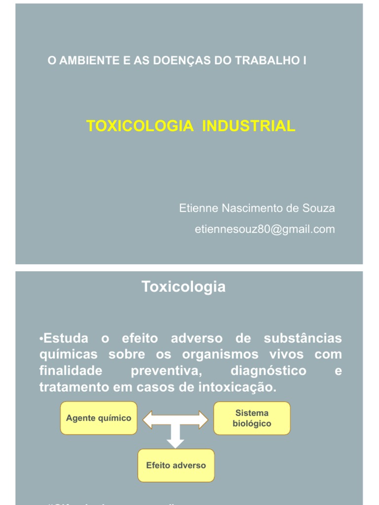 Apresentação Toxicologia Industrial (Aula1) PDF | PDF | Mercúrio ...
