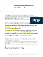 Unit 1 Test Upper Intermediate