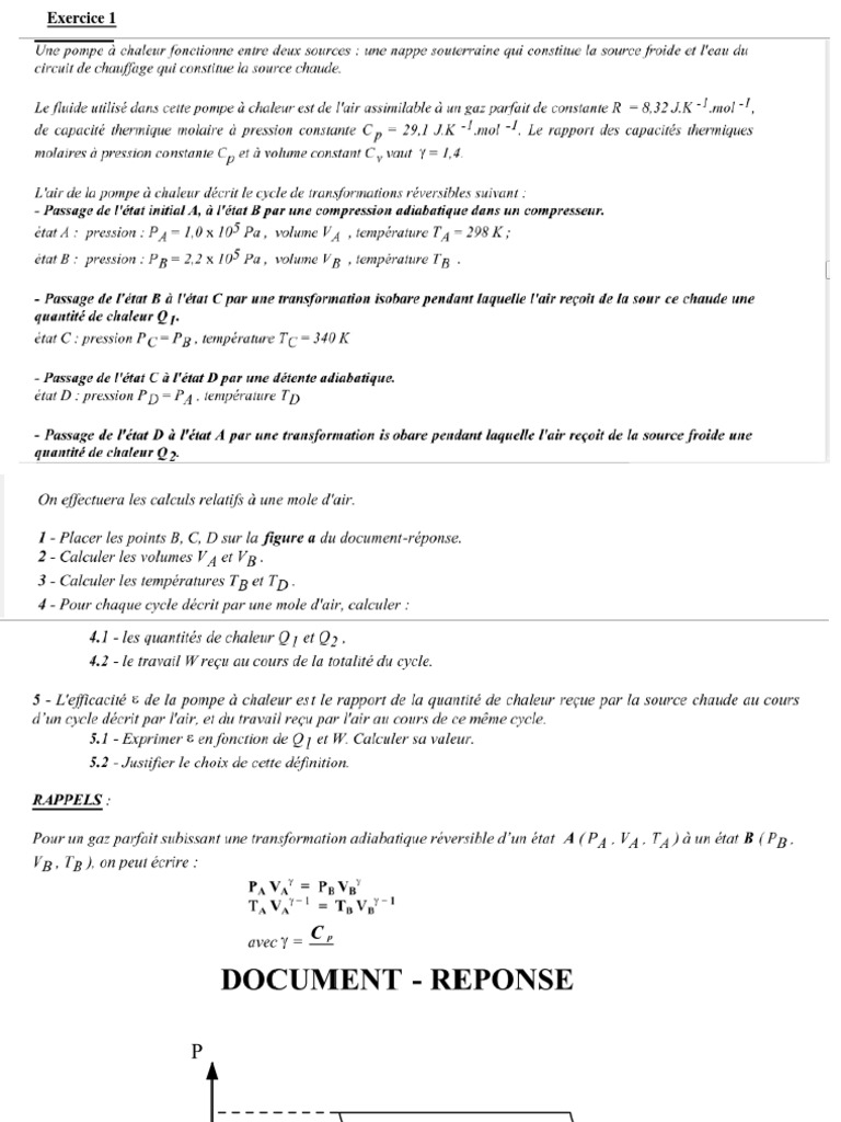 Exercices Machines Thermiques Yahi
