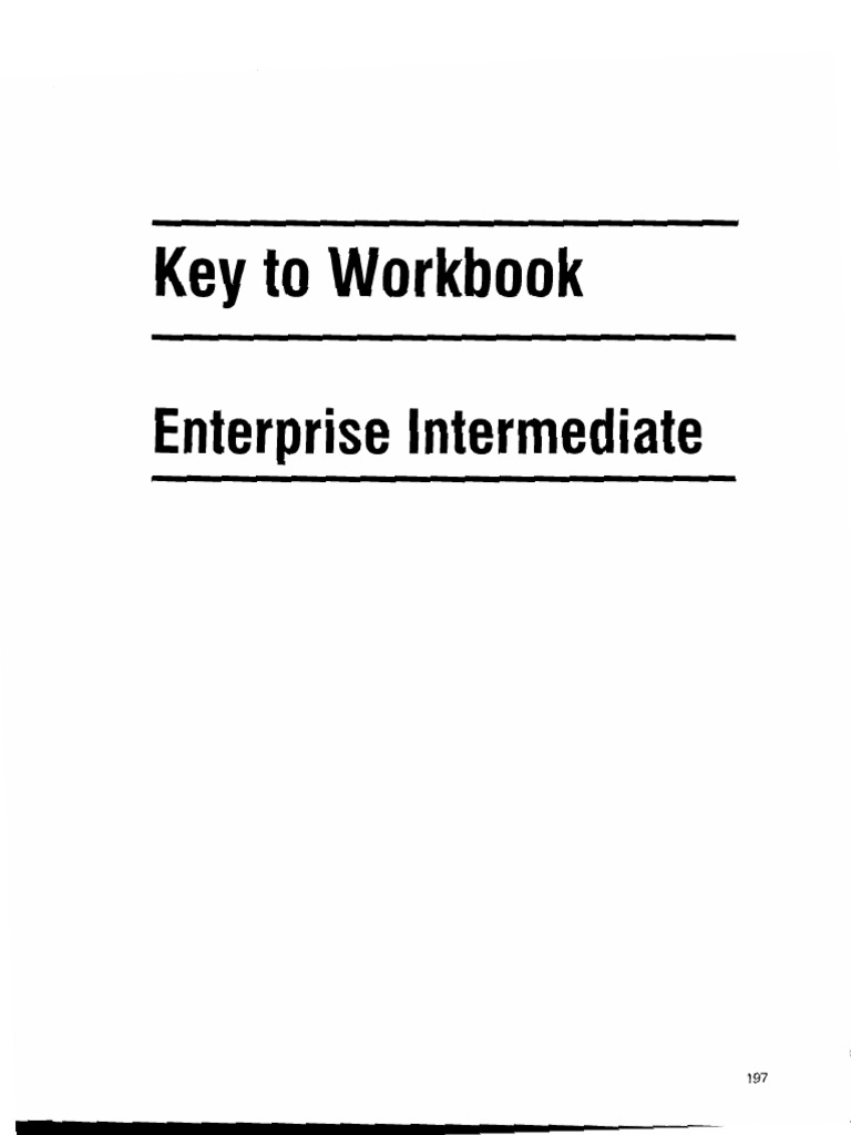 Enterprise 4 Workbook Key | PDF