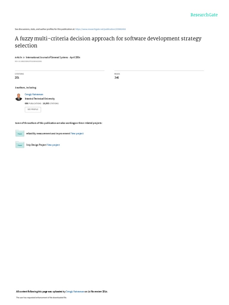 A Fuzzy Multi-Criteria Decision Approach For Software Development ...
