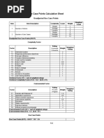 Use Case Points Calculation Sheet