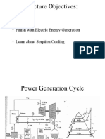 Lecture Objectives:: - Finish With Electric Energy Generation - Learn About Sorption Cooling