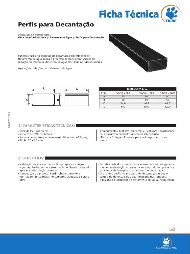 Perfis para Decantação Tigre | PDF
