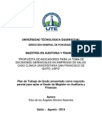 Crecación de indicadores para institucion de salud