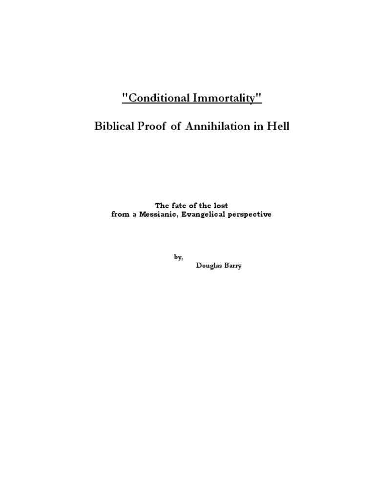 Conditional Immortality PDF | PDF | Jesus | Immortality