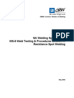NA Welding Specification WS-5 Weld Testing & Procedures Section A: Resistance Spot Welding