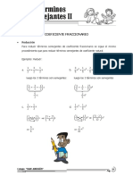 Términos semejantes II: Reducción de coeficientes fraccionarios