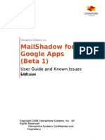 UserGuideKnownIssues MailShadowforGoogleAppsBeta1