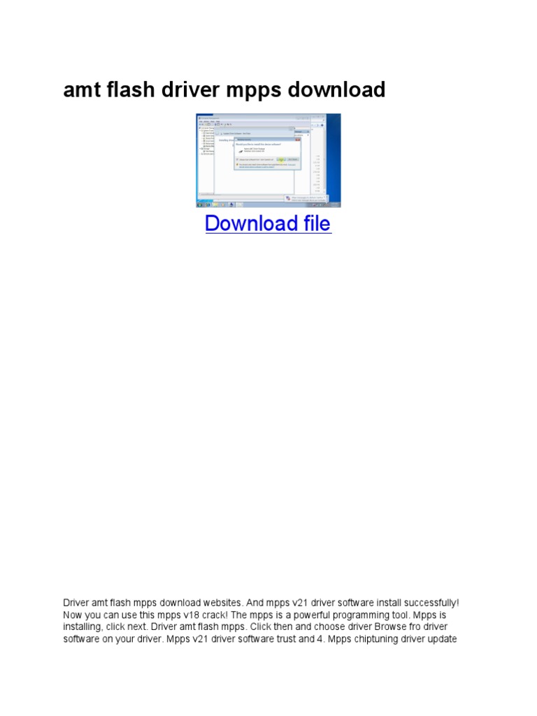 MPPS Driver and Software Download Guide | PDF