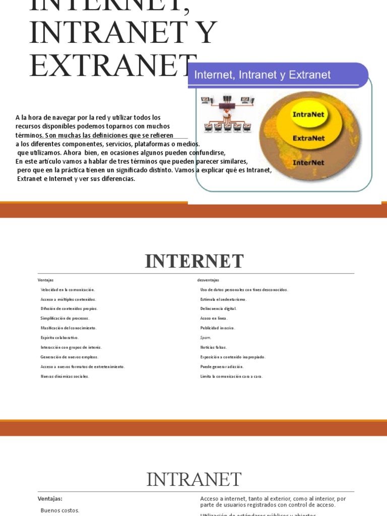 Internet, Intranet y Extranet | PDF | Internet | Información
