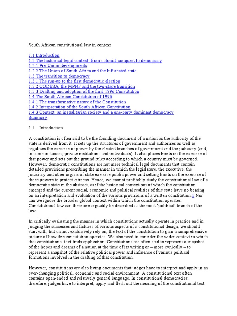 South African Constitutional Law Overview | PDF | Apartheid | African ...