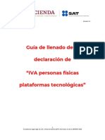 Guía de Llenado de La Declaración de "IVA Personas Físicas Plataformas Tecnológicas"