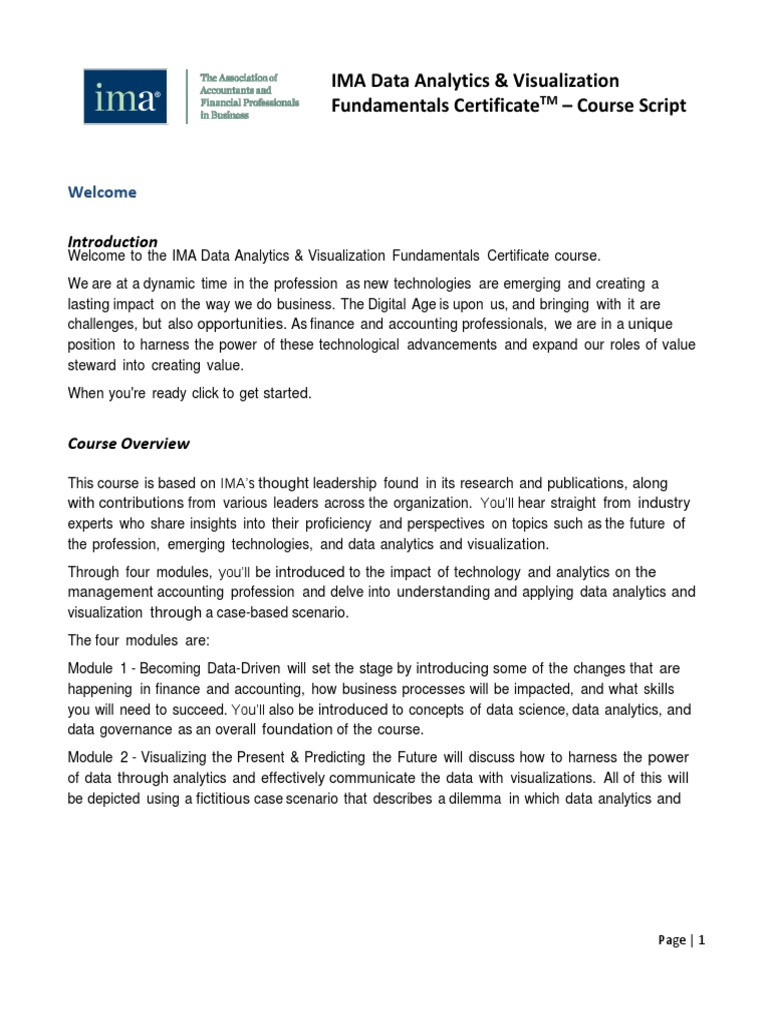 Course Script | PDF | Analytics | Management Accounting