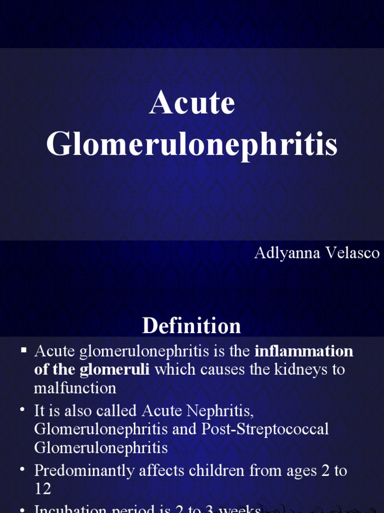 Acute Glomerulonephritis Guide | PDF | Edema | Hypertension