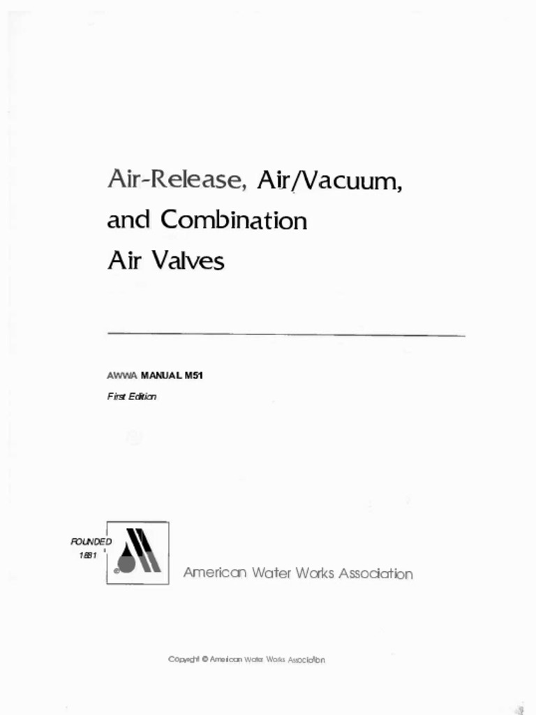 Manual AWWA M51 Air Valves PDF PDF Pressure Pump