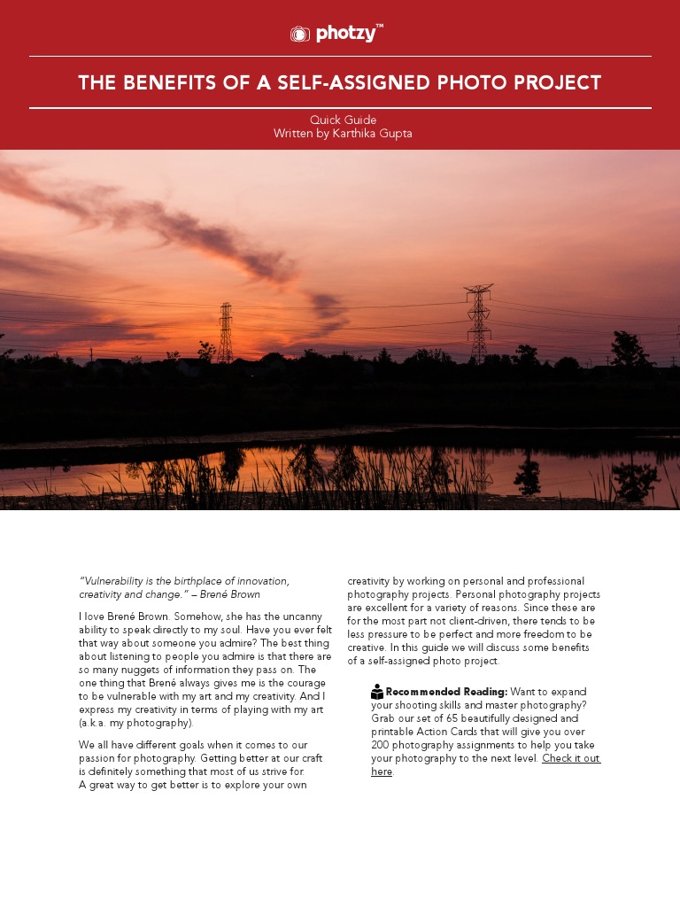 The Benefits of A Self-Assigned Photo Project: Photzy | PDF | Camera ...