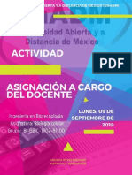 Asignación A Cargo Del Docente. Biología Celular.