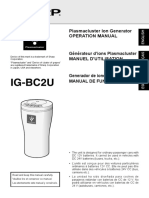 Sharp Plasmacluster Air Purifier IG-BC2U