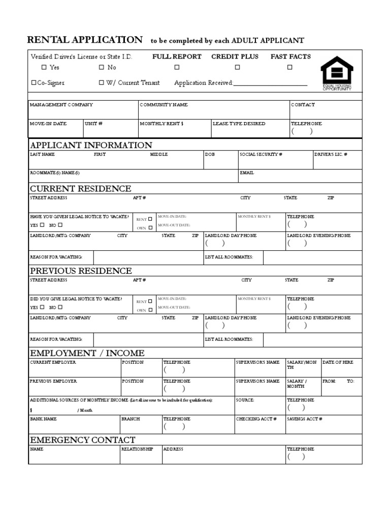 Application PDF Renting Fee