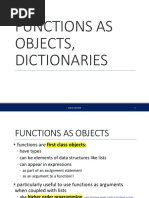 Functions As Objects, Dictionaries