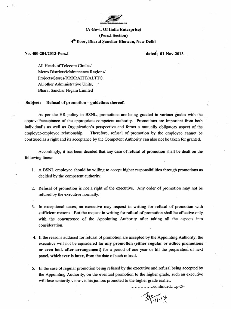 Guidelines on Refusal of Promotion | PDF | Government | Justice