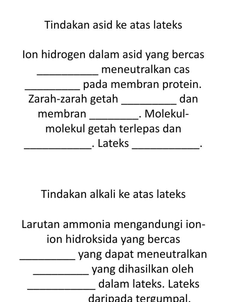 Tindakan Asid Ke Atas Lateks Pdf