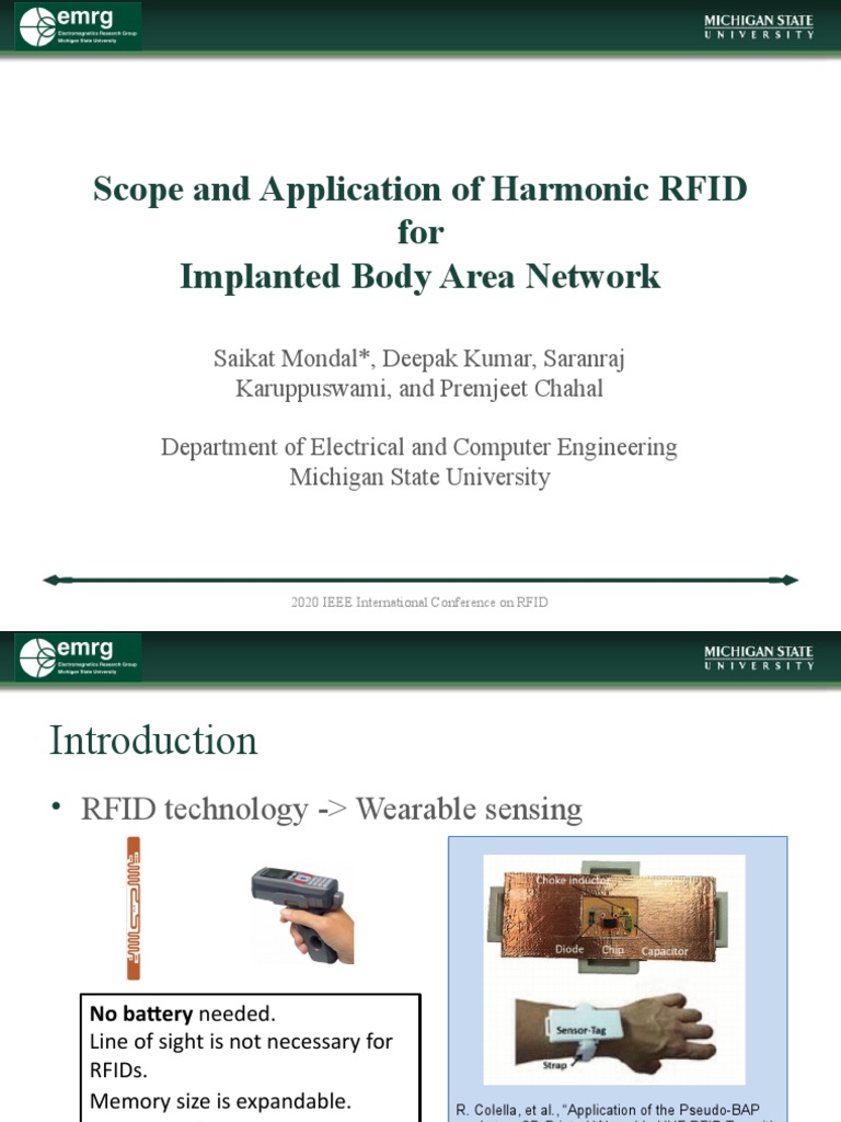 Scope and Application of Harmonic RFID For Implanted Body Area Network PDF Radio Frequency