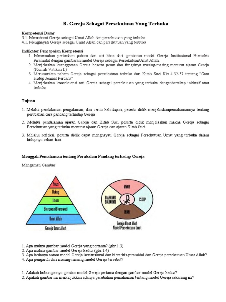 B Gereja Sebagai Persekutuan Terbuka Pdf