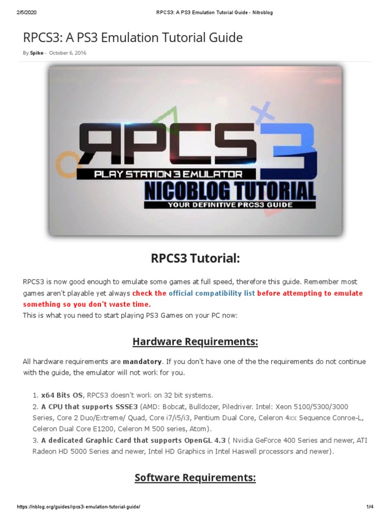 RPCS3 PS3 Emulator Setup Guide | PDF | Ibm Pc Compatibles | Computer ...