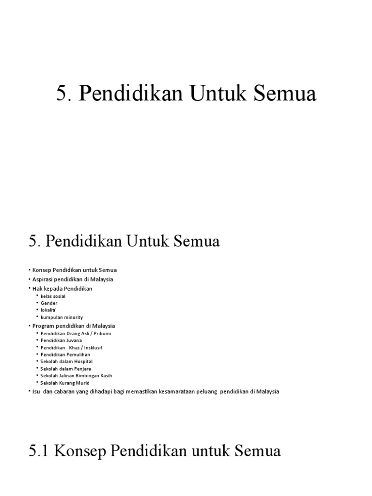 Pendidikan Untuk Semua  PDF