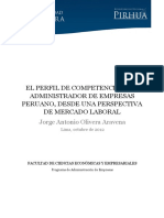 El Perfil de Competencias Del Administrador de Empresas Peruano, Desde Una Perspectiva de Mercado Laboral