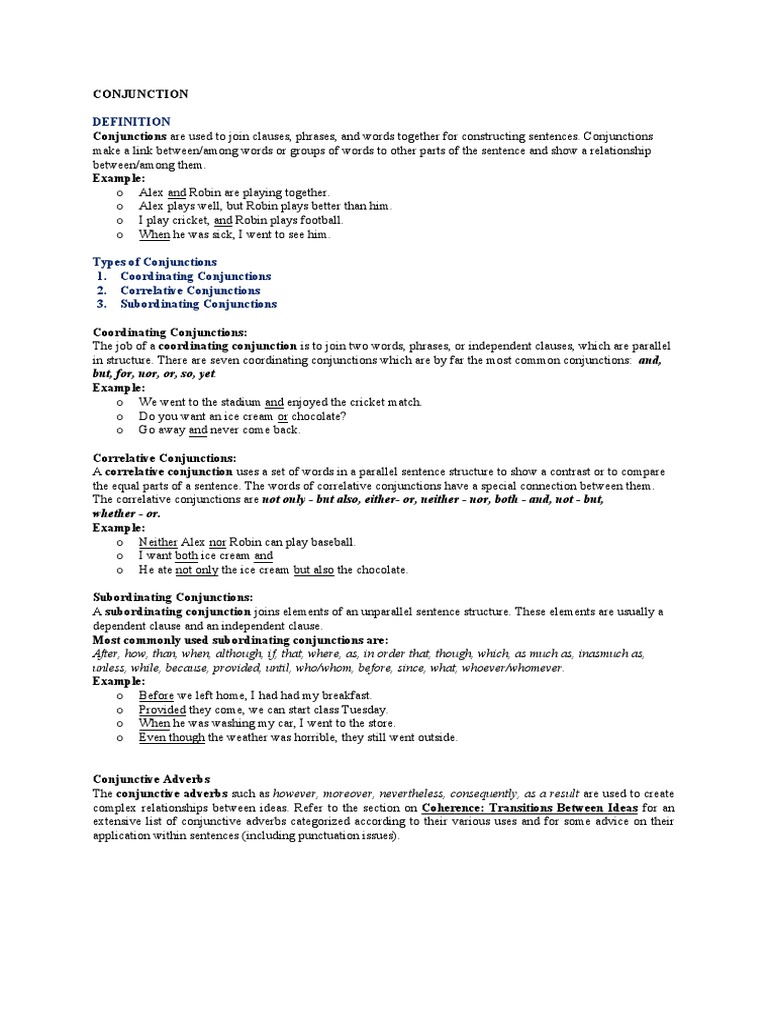 Chapter 8 - Conjunction (SJS) PDF | PDF | Sentence (Linguistics ...