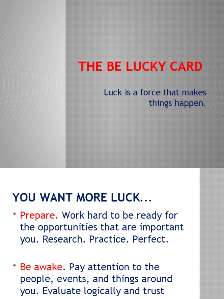 Boost Your Luck: Strategies for Success | PDF
