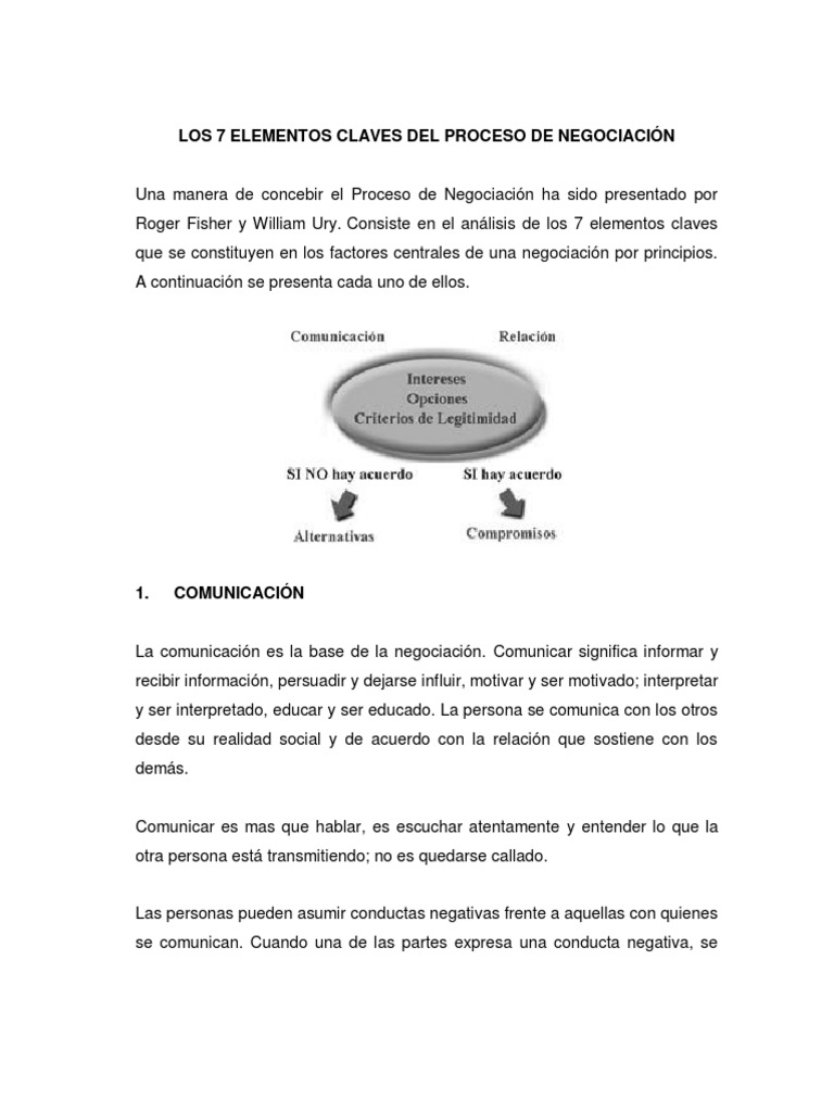 7 Claves Para Una Negociaci n Efectiva PDF Negociaci n Comunicaci n