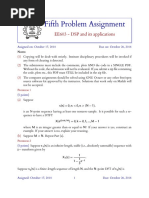 Fifth Problem Assignment: EE603 - DSP and Its Applications