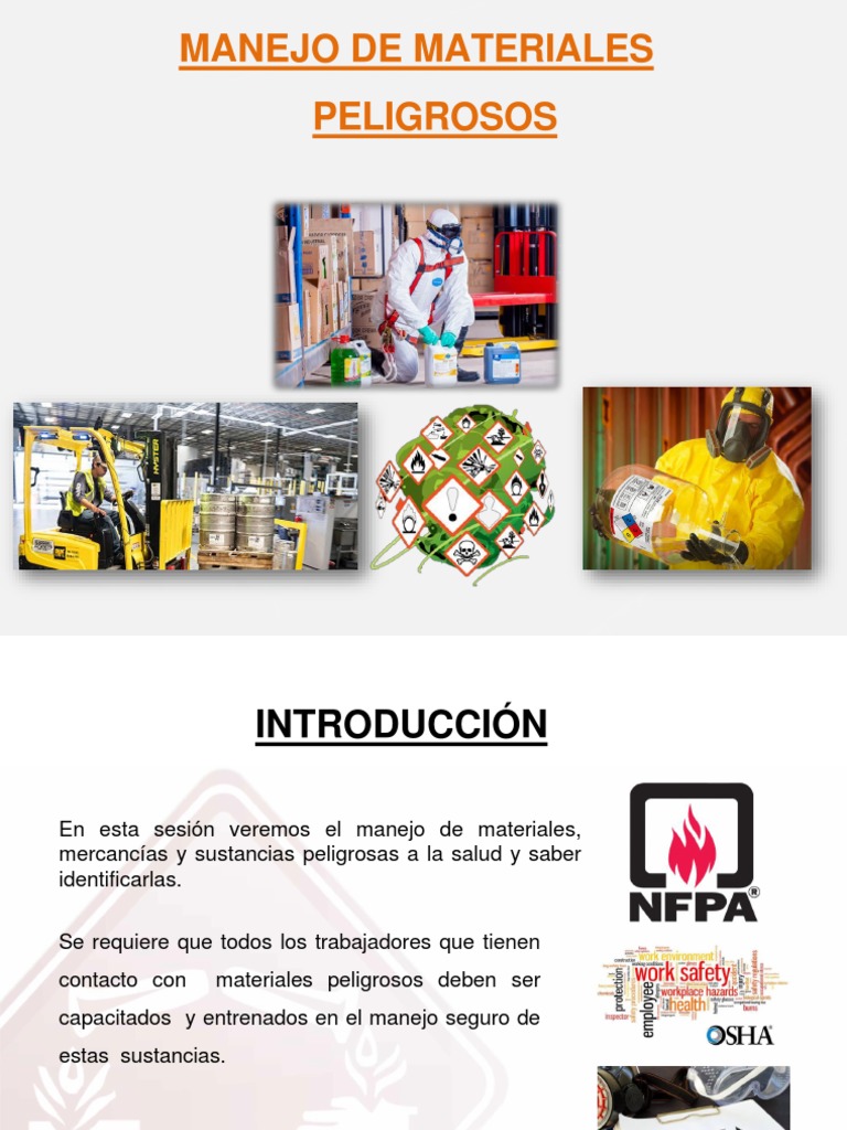 10 - Manejo de Materiales Peligrosos PDF | PDF | Mercancías peligrosas ...