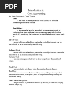 An Introduction To Cost Terms