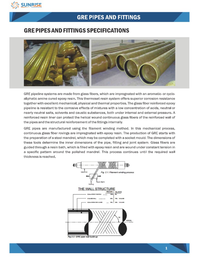 GRE High Pressure Pipe | PDF