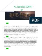 Harry Potter Chamber of Secrets Script