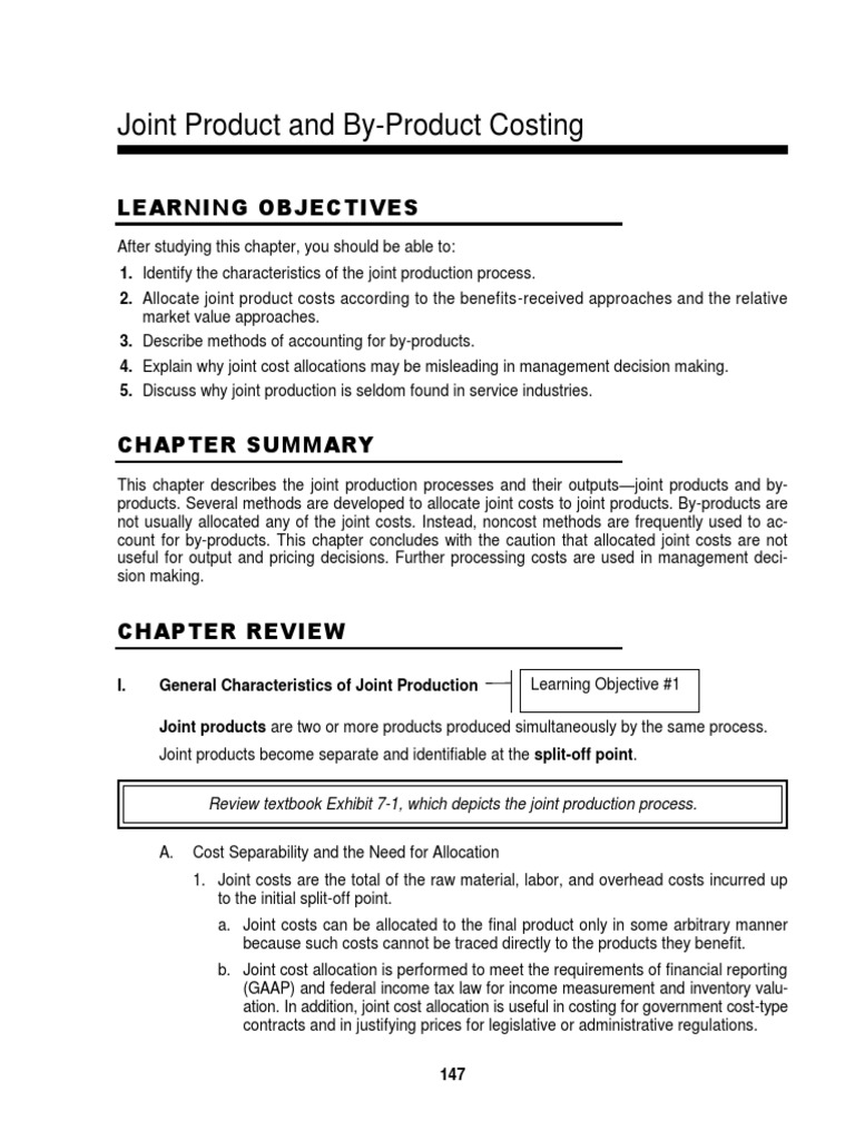 Joint Cost and by Products PDF PDF Gross Margin Cost Of Goods Sold