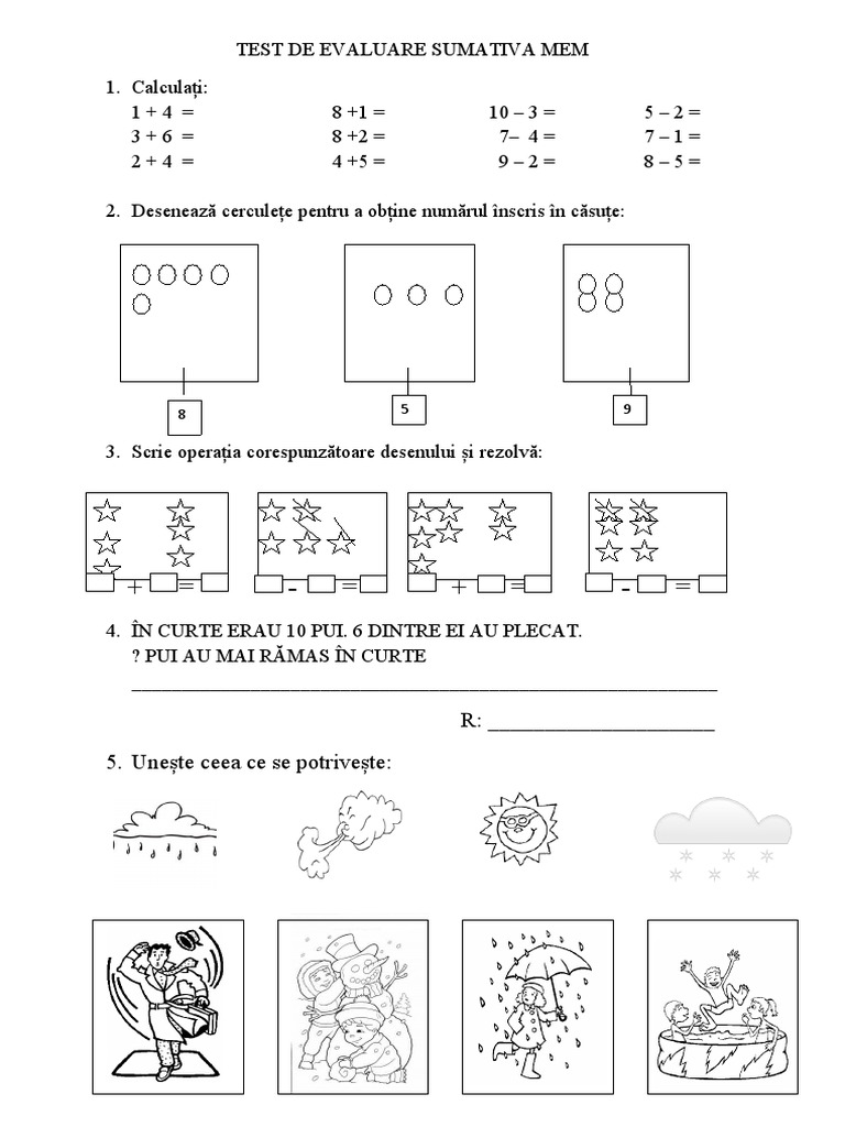 0 Test de Evaluare Sumativa Mem | PDF