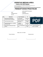 Universitas Medan Area Faculty of Agriculture Practicum Registration Form