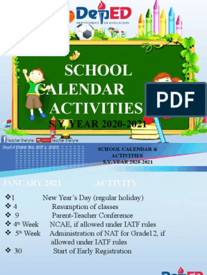 School Calendar 2020 2021 Pdf Academic Term Cognition
