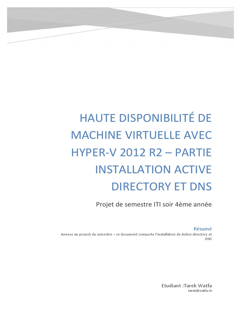 Installation d'Active Directory et DNS | PDF | Active Directory ...