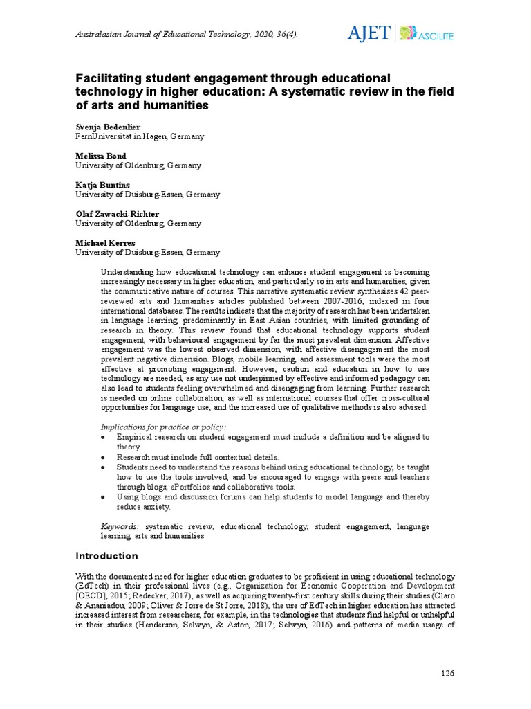 Facilitating Student Engagement Through Pdf Pdf Educational