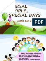 Week1 - Speicial People, Special Days